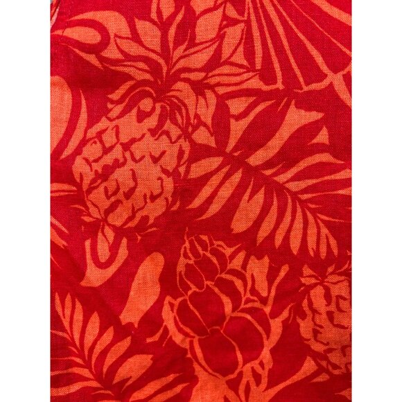 Nicole Miller Womens Shirt XL Red Sleeveless Hawaiian Floral Vest Top‎ - Picture 3 of 6